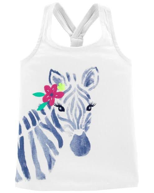 carters zebra white top
