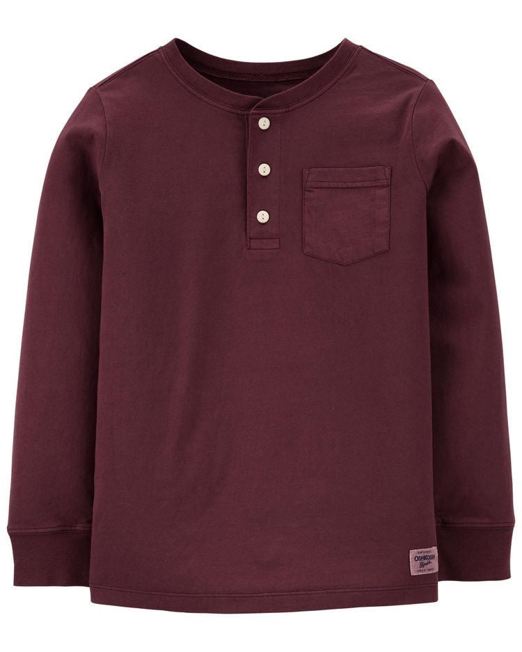 Garment dyed long sleeve boys