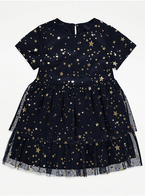 George navy blue gold sparkle mesh dress Just Kidn George navy blue gold sparkle mesh dress Just Kidn