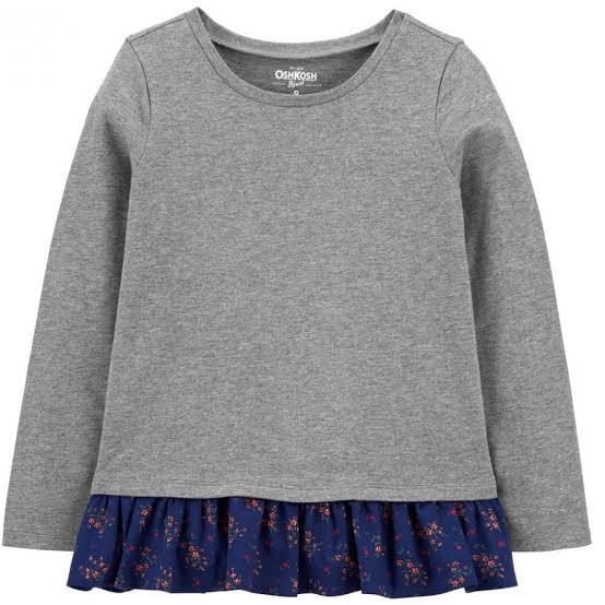 Oshkosh bgosh girls long sleeve peplum top