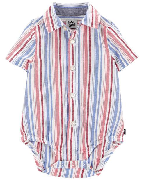 Osh striped collar bodysuit