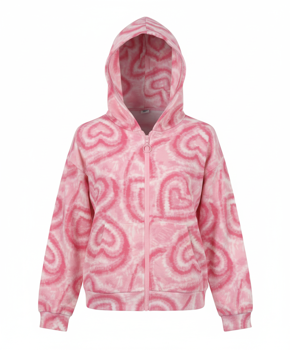 Heart hoodie in pink for girls