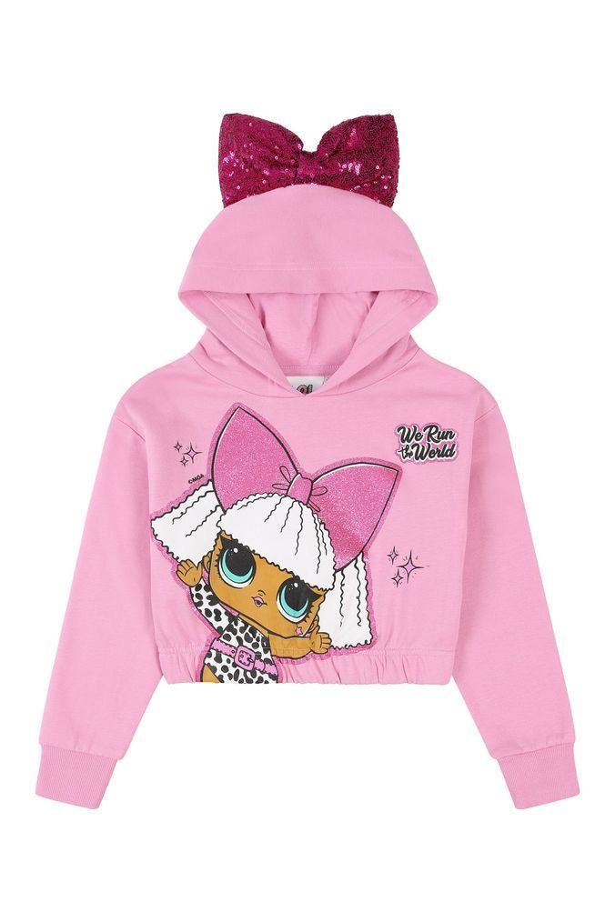 LOL crop hoodie with bow