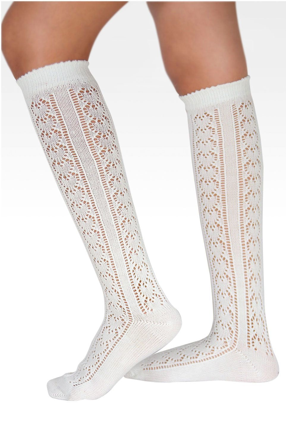 White pelerine knee length socks 3pairs
