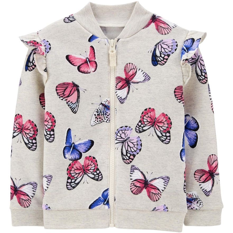 Carters butterfly zip up fleece jacket