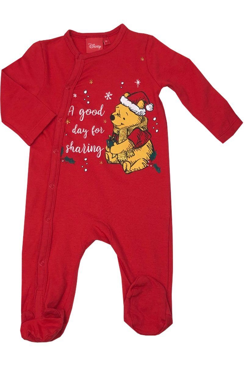 A good day for sharing winne the pooh christmas sleepsuit