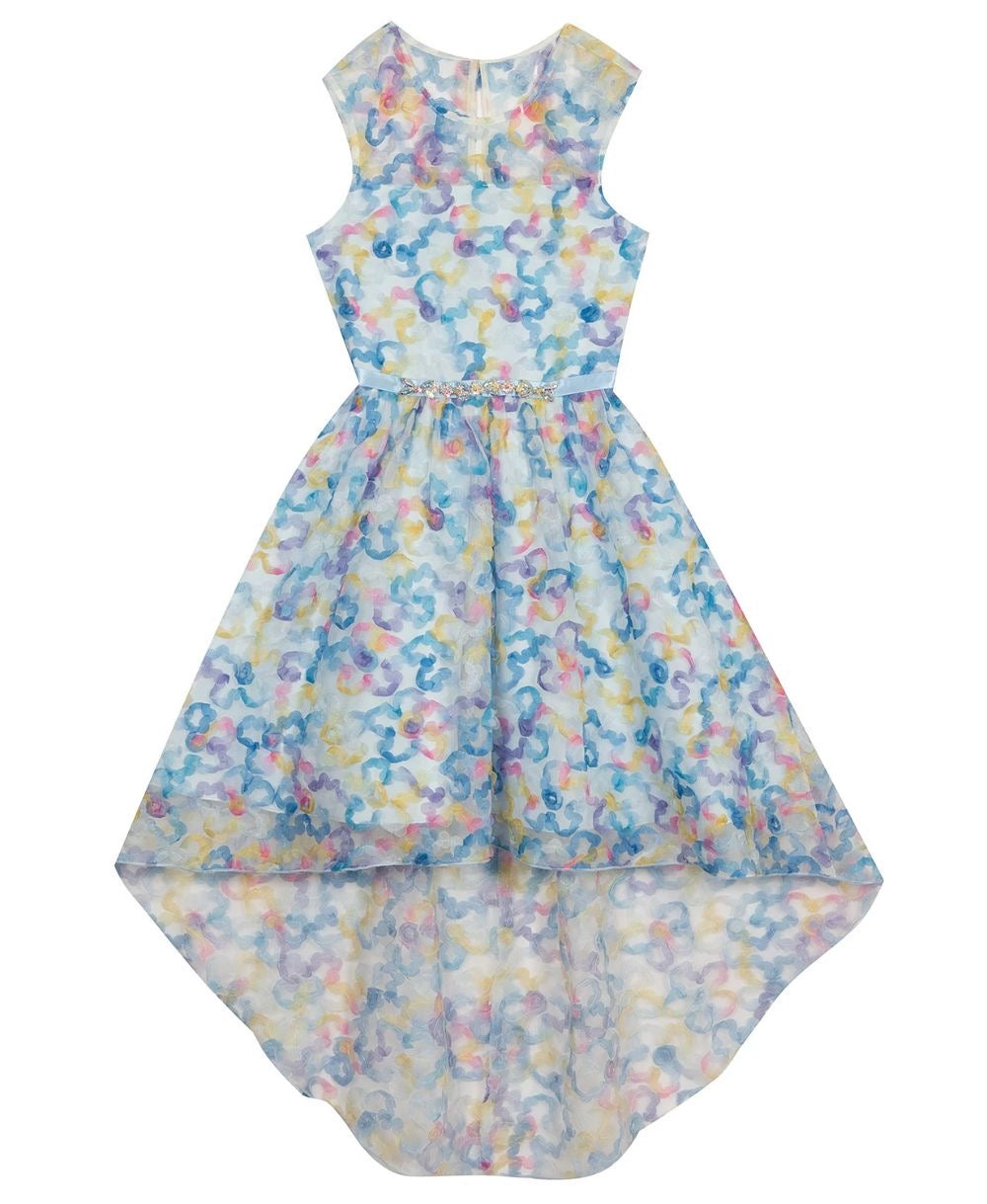 Rare Editions ombre bodice dress in blue – Just Kidn