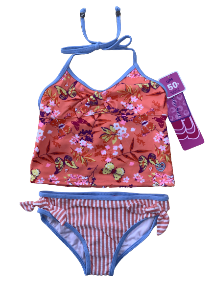Skechers girls swimsuit with yellow butterfly design