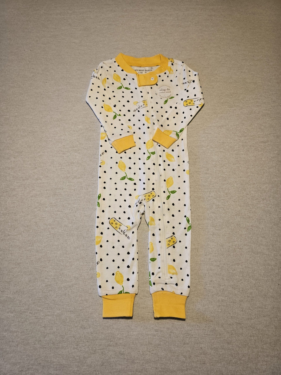 Burtbees sleepsuit polka dot design