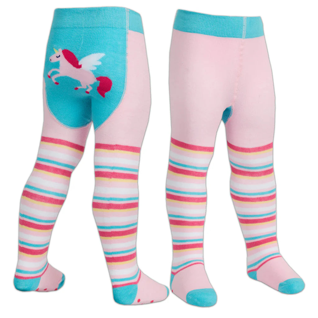 Unicorn design tights pink