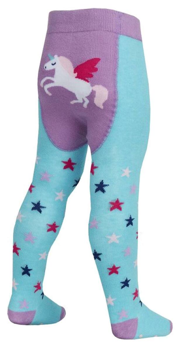 Unicorn design tights in purple