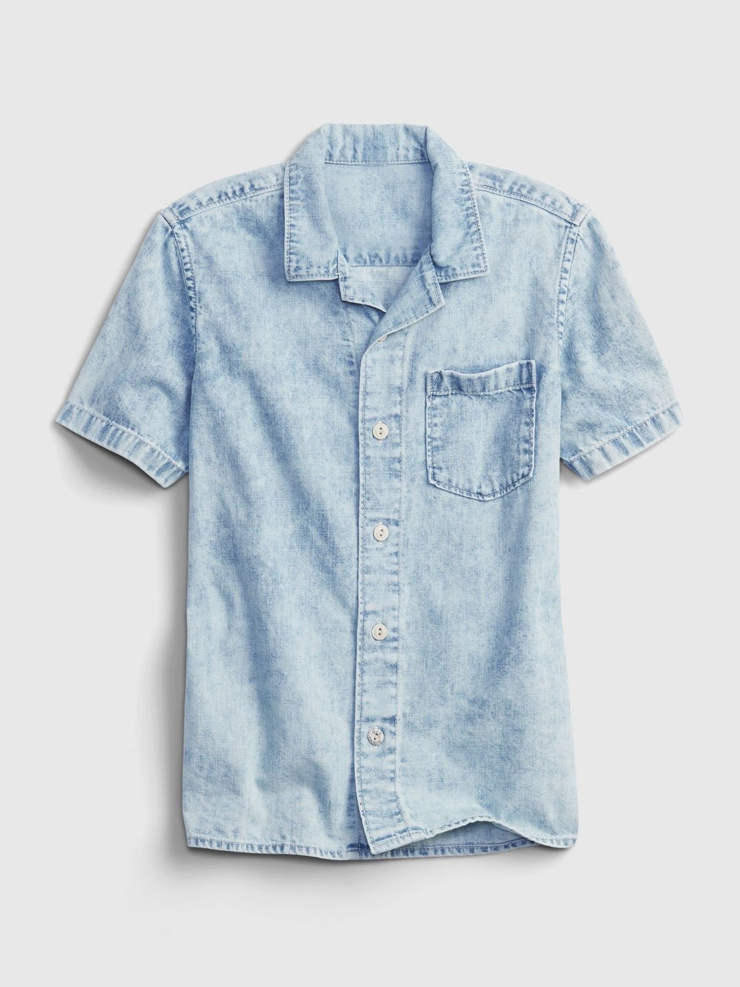 Boys premium linen shirt in denim blue