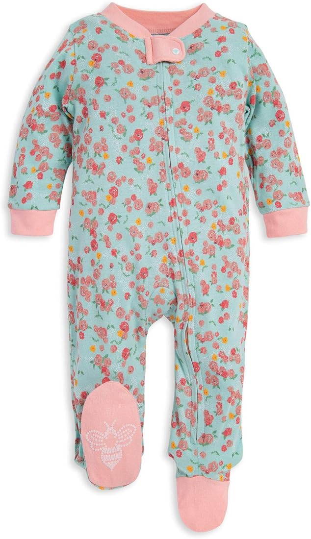 Burtbees aqua peach sleepsuit