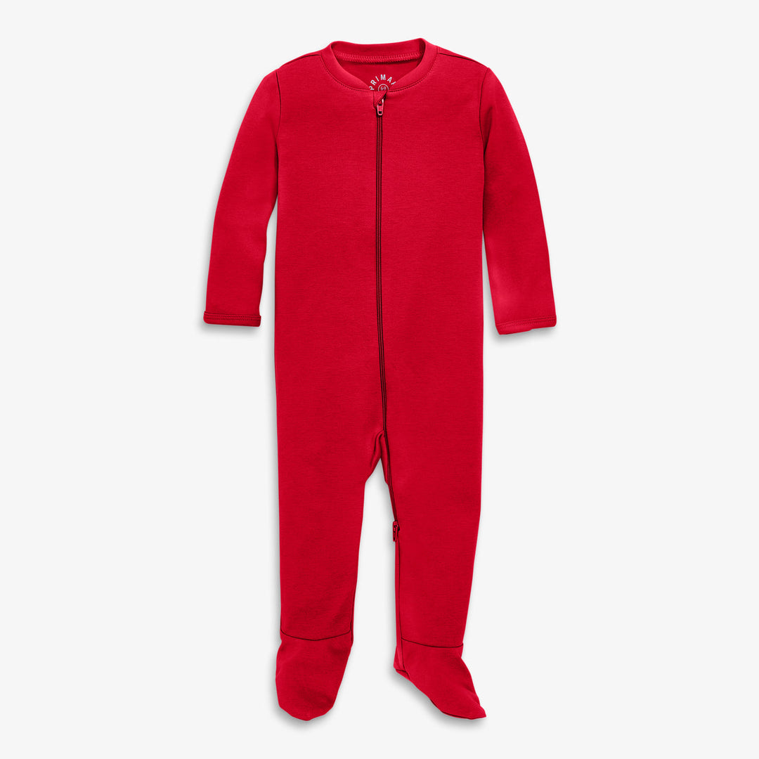 Primary Sleepsuits in cherry