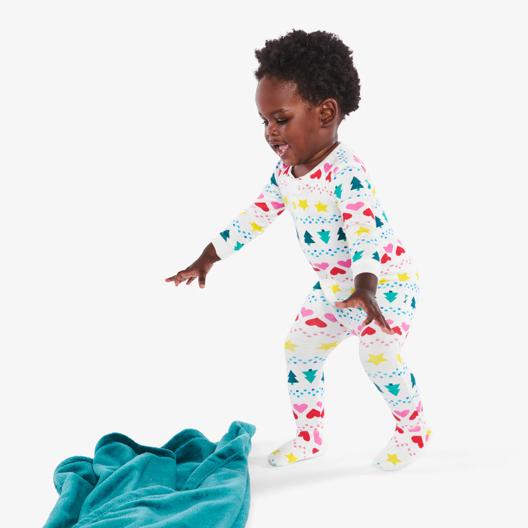 Primary sleepsuit in white fair isle