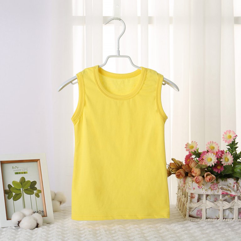 Girls underwear school vest in yellow