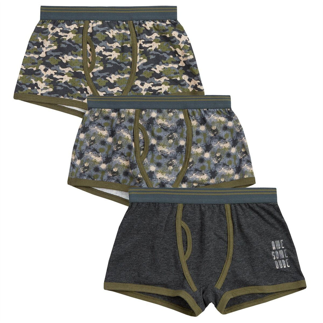 Boys 3pcs camo print boxers