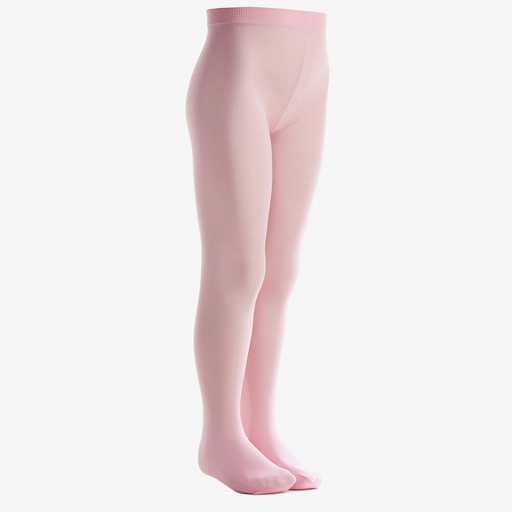 Pink microfiber girls tights