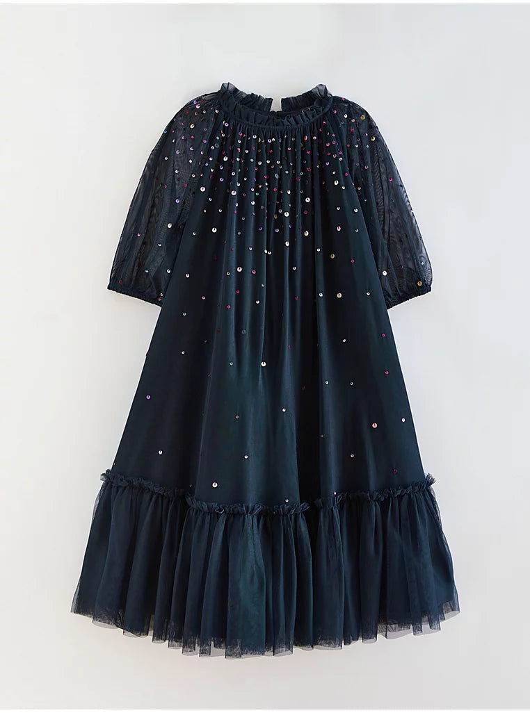 George mesh girls sequin dress