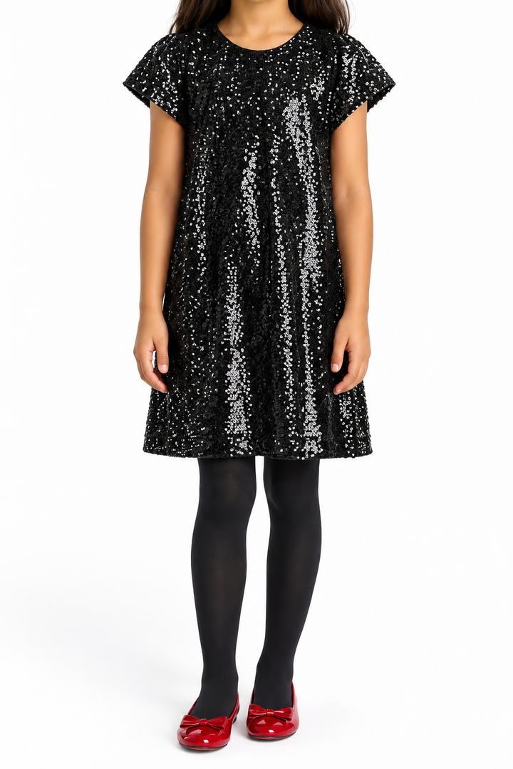 H&M Black Sequined Girls Dress