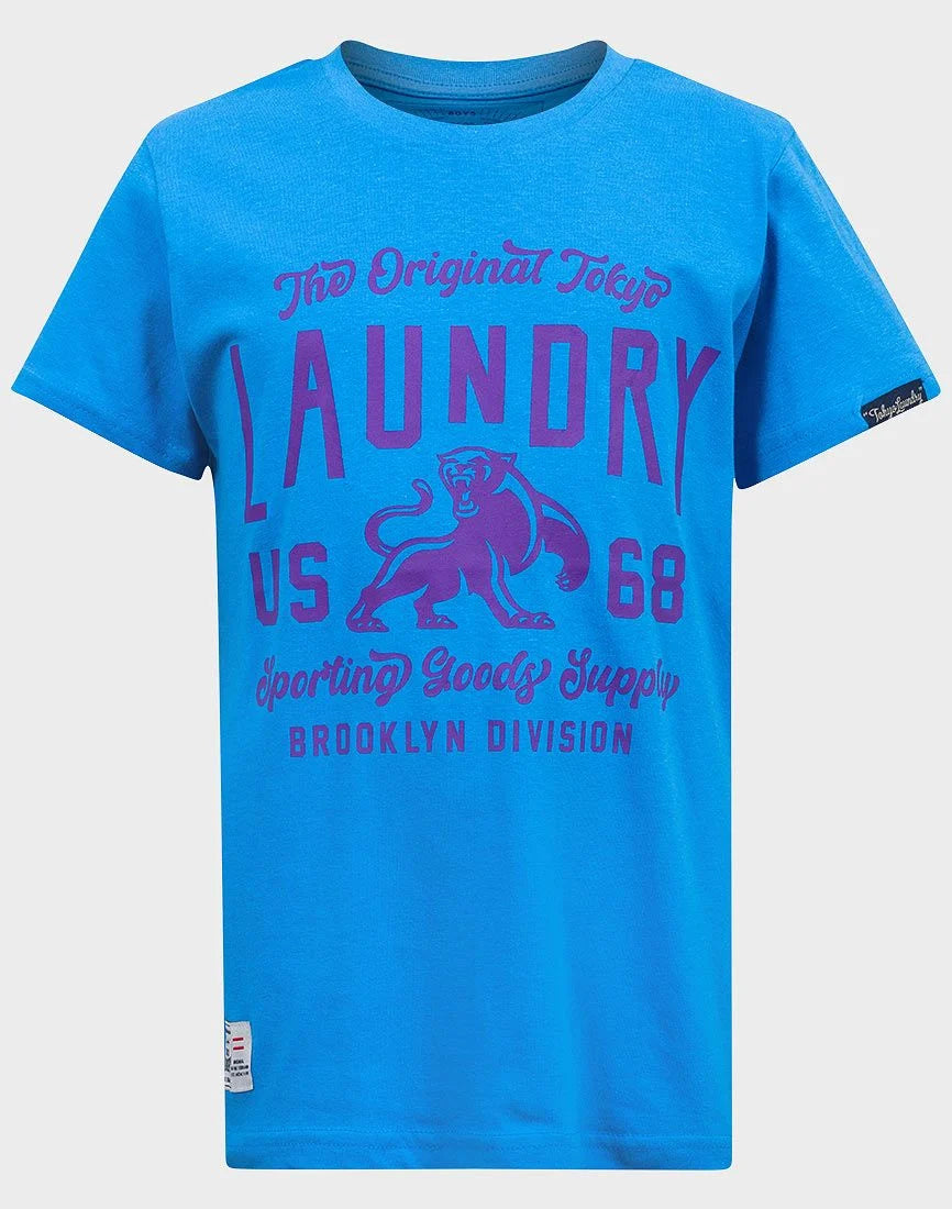 Tokyo boys panther t-shirt in blue