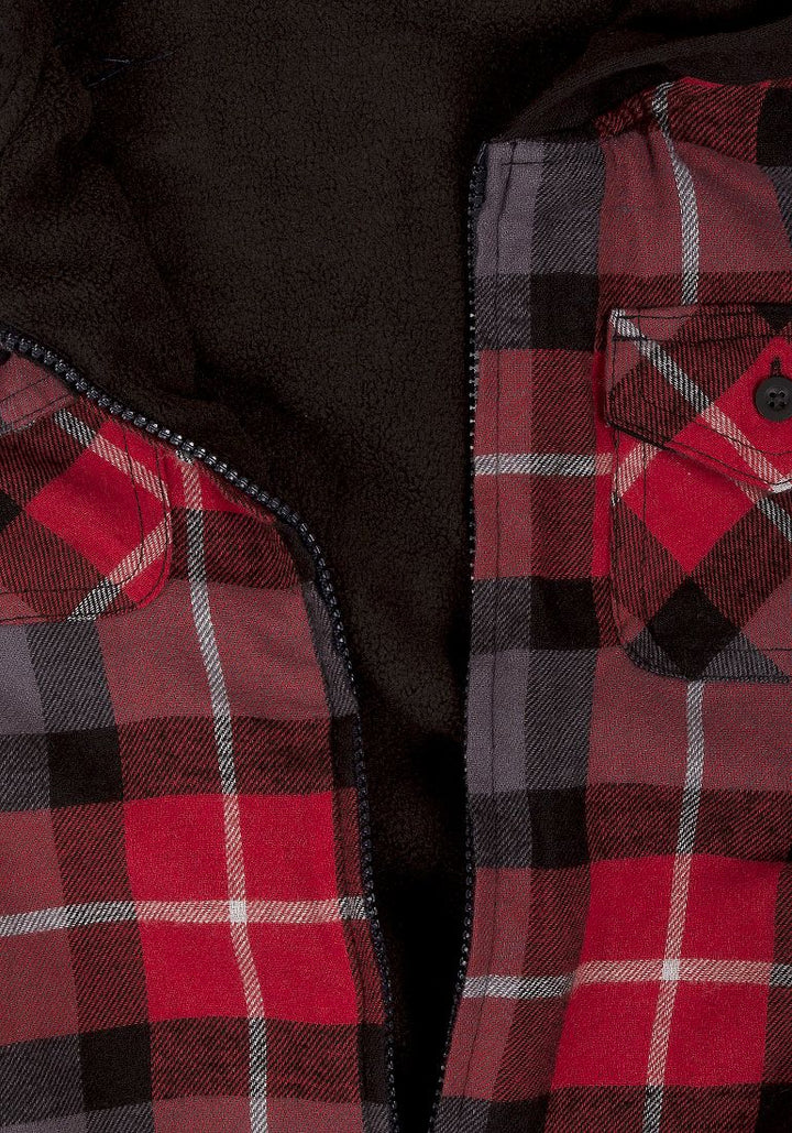 F. glory checkered shacket hoodie