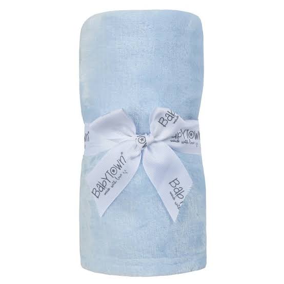Baby Town Soft Plush Blanket in Blue and Pink