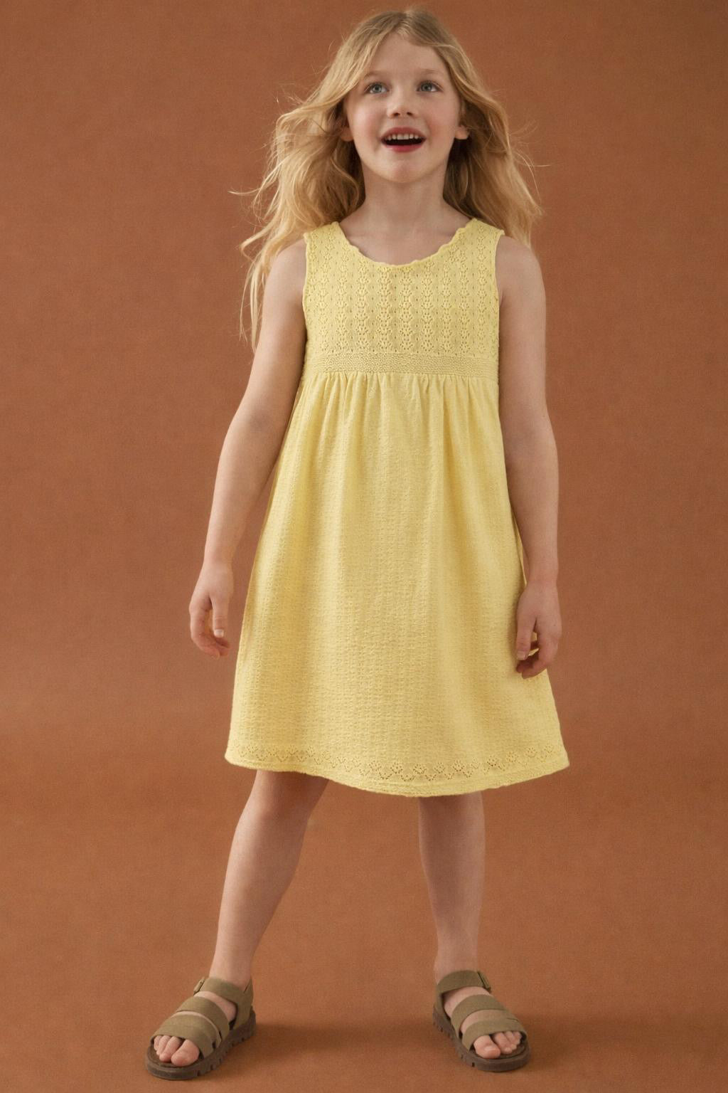 Noti knitted dress in yellow