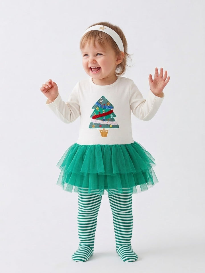 Mothercare green tutu christmas tree with matching headband
