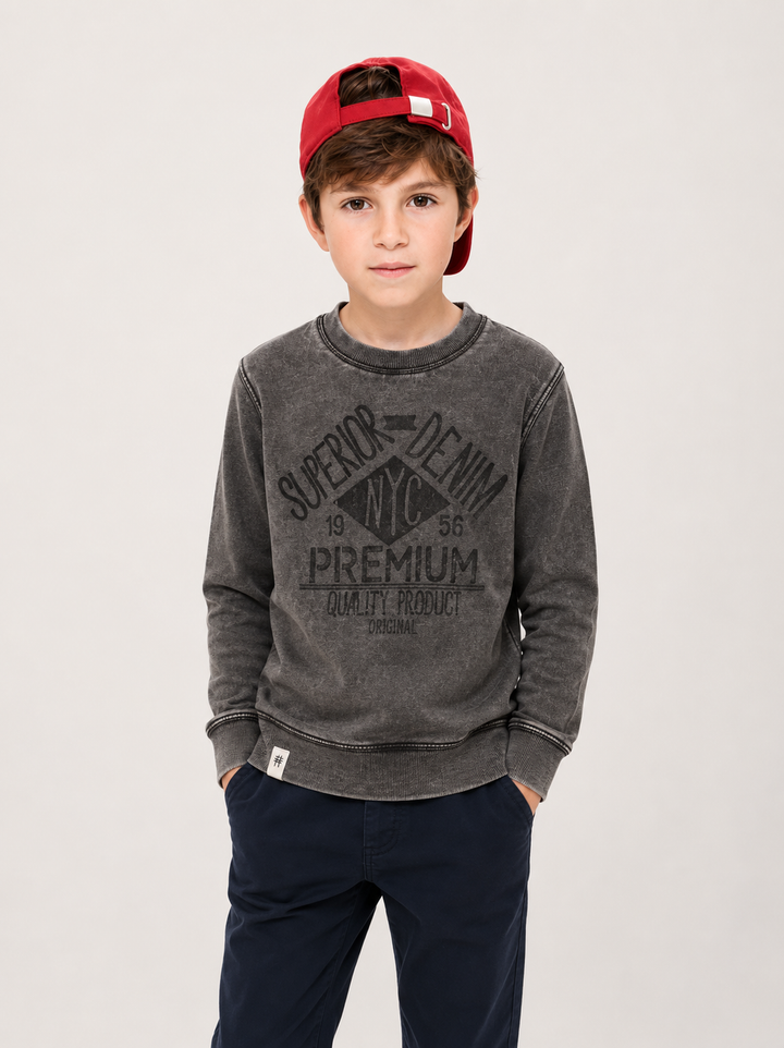 Minoti superior denim sweatshirt
