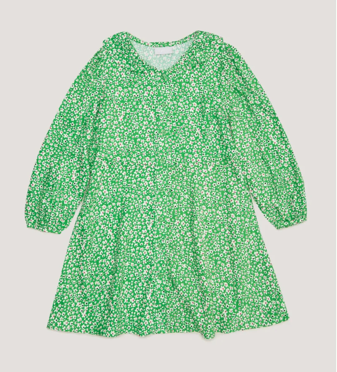 Girls green floral dress