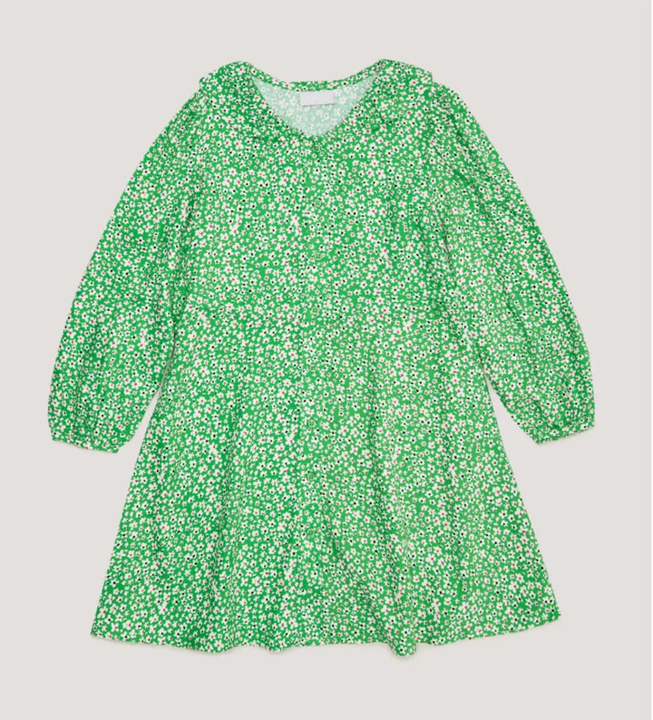 Girls green floral dress