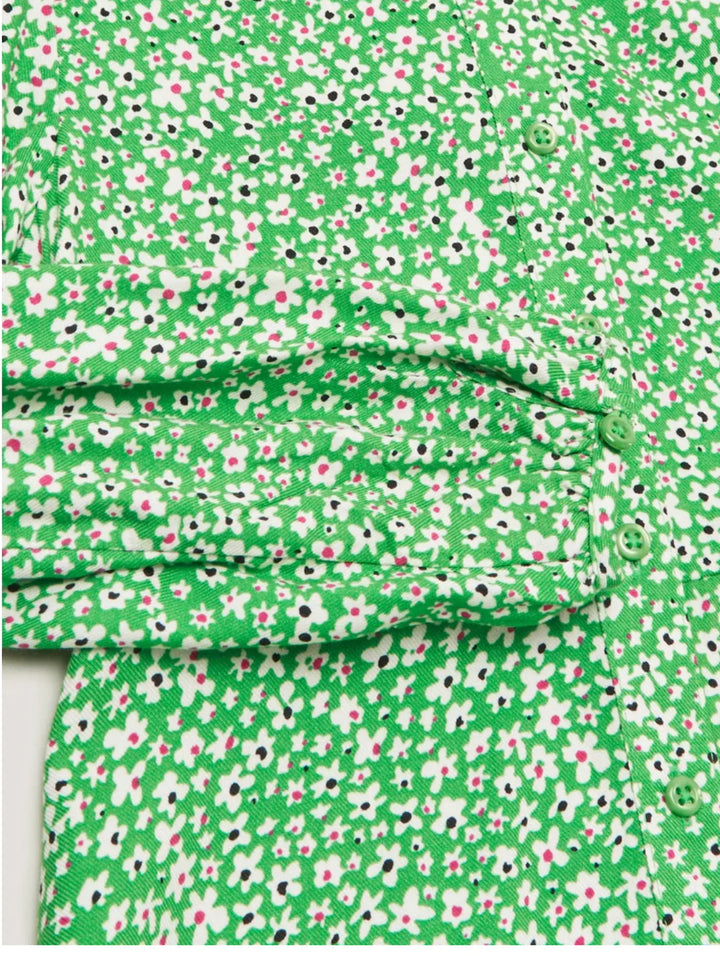 Girls green floral dress