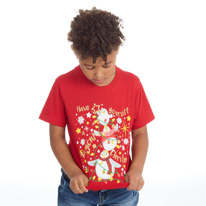 Mini Kids Christmas T-SHIRT in red