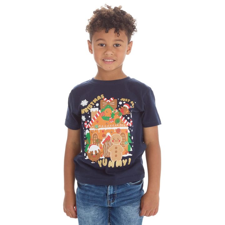 Mini Kids Christmas T-SHIRT in navy blue