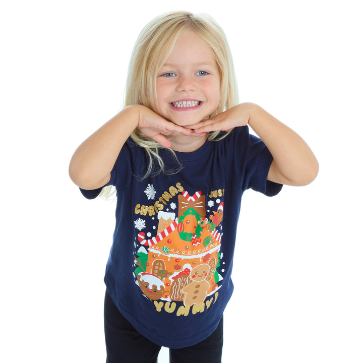 Mini Kids Christmas T-SHIRT in navy blue