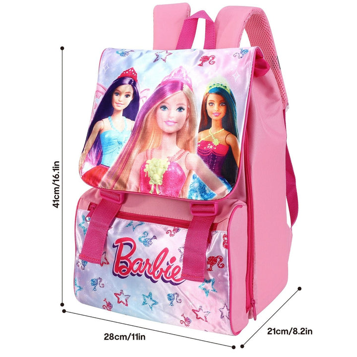 Barbie Doll premium backpack square rucksack with lunch bag
