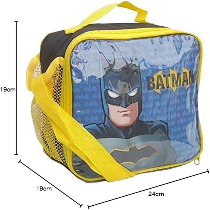 Batman Backpackk square flap for boys with lunch bag