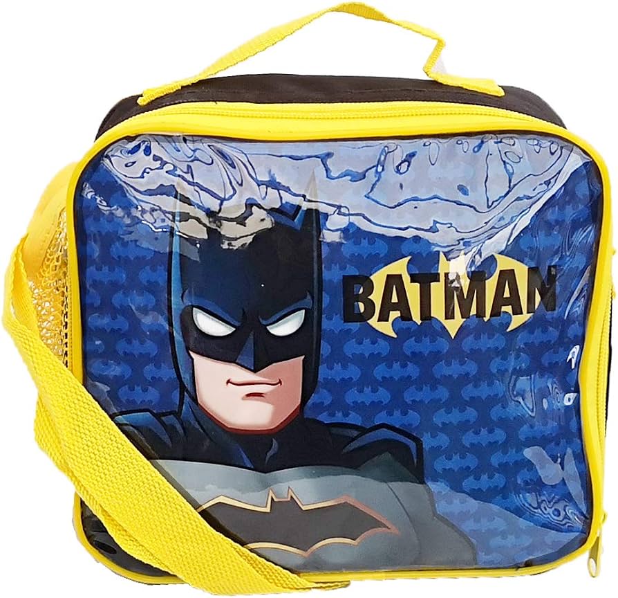Batman Backpackk square flap for boys with lunch bag