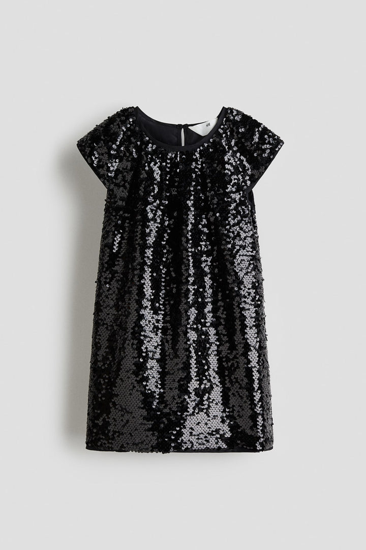H&M Black Sequined Girls Dress