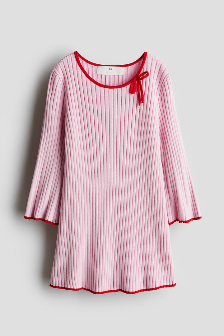 H&M Light Pink Rib-Knit Dress