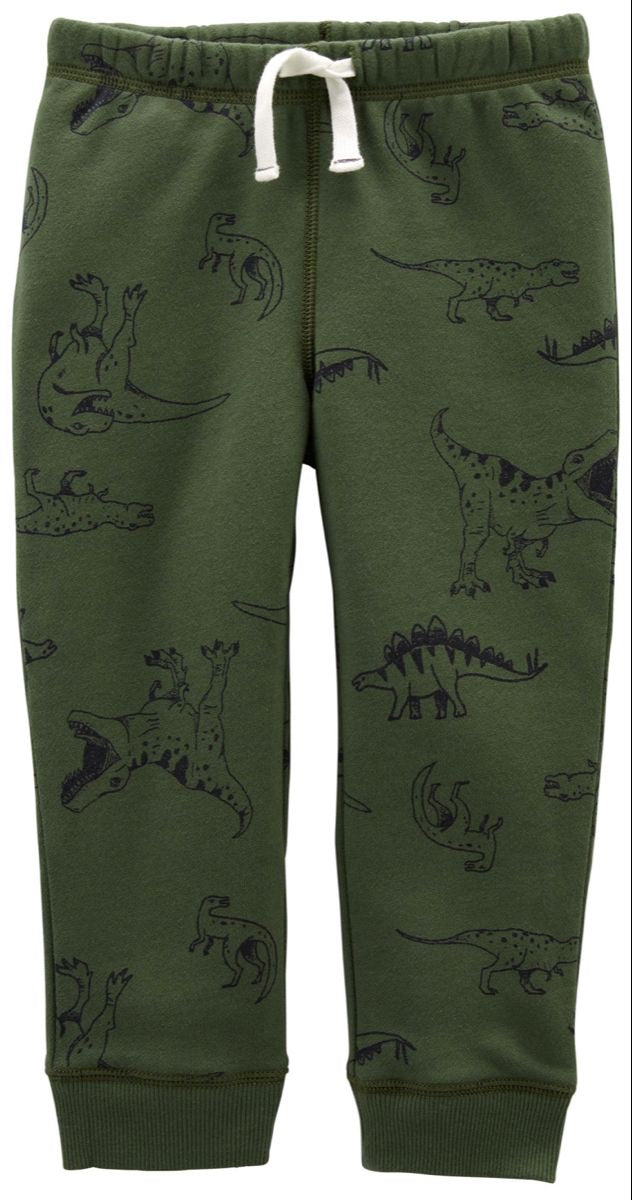 Green dino drawcord joggers