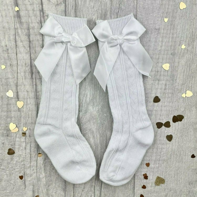 Grey socks with bow