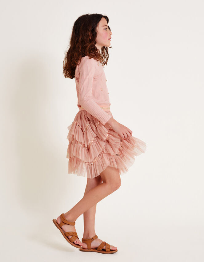 Monsoon Dusty pink long sleeve disco set in pink