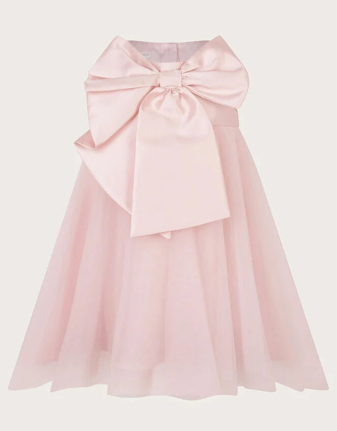 Monsoon bonnie bow dress in pink