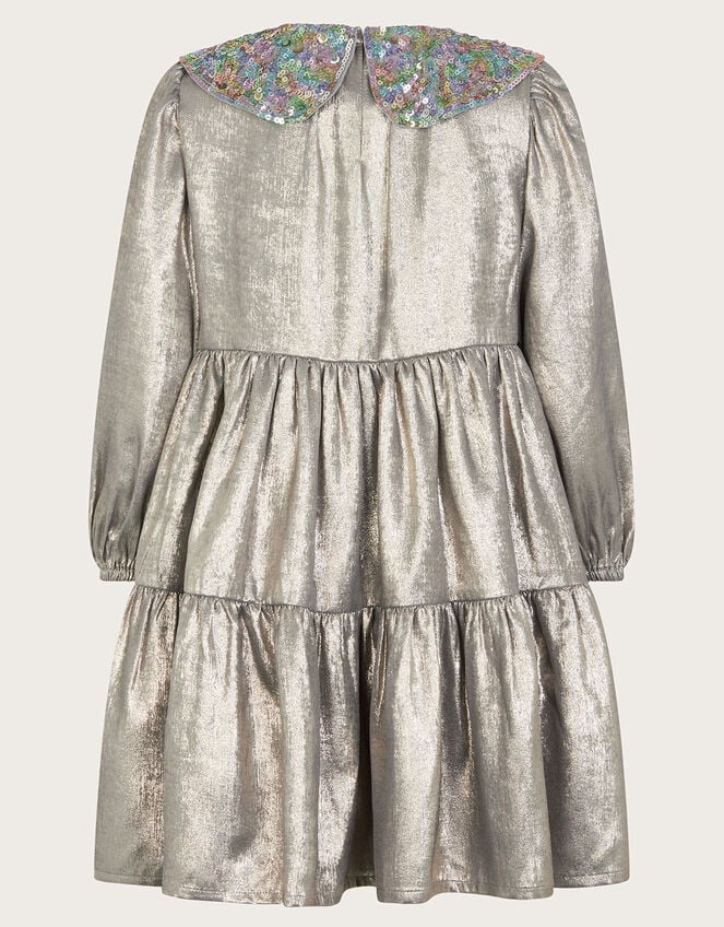 Monsoon shimmer collar dress in gray