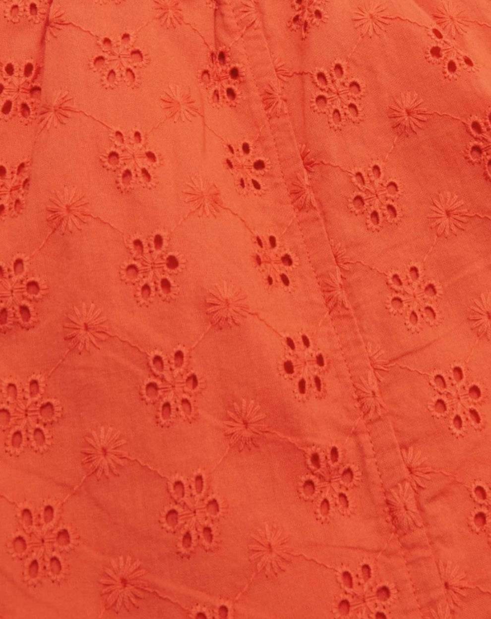 Girls broderie orange shorts