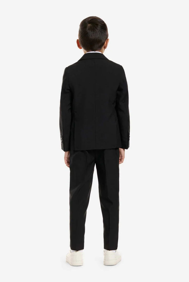 OppoSuits Boys Black Knight Solid Suit