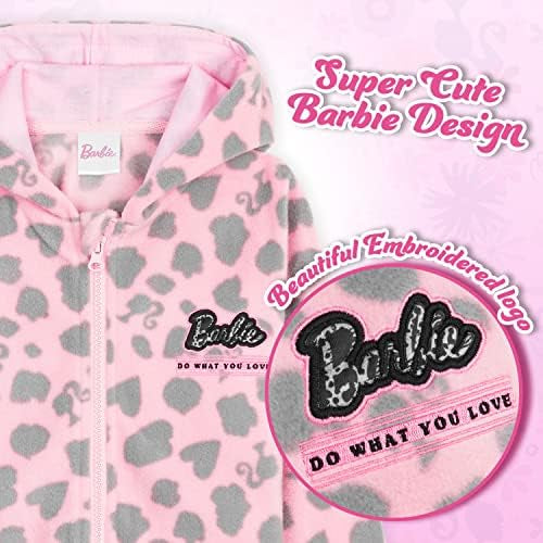 Barbie girls' hooded fleece jacket