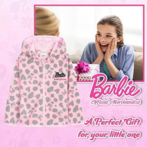 Barbie girls' hooded fleece jacket